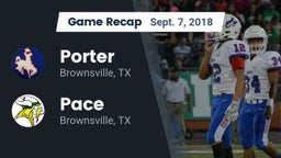 Recap: Porter  vs. Pace  2018