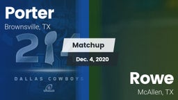 Matchup: Porter  vs. Rowe  2020