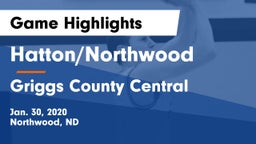 Hatton/Northwood  vs Griggs County Central  Game Highlights - Jan. 30, 2020