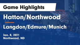 Hatton/Northwood  vs Langdon/Edmure/Munich  Game Highlights - Jan. 8, 2021