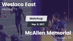 Matchup: Weslaco East vs. McAllen Memorial  2017