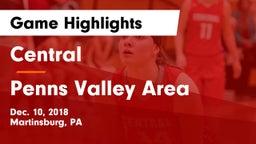 Central  vs Penns Valley Area  Game Highlights - Dec. 10, 2018