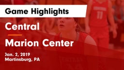 Central  vs Marion Center  Game Highlights - Jan. 2, 2019