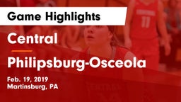 Central  vs Philipsburg-Osceola  Game Highlights - Feb. 19, 2019