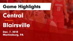 Central  vs Blairsville  Game Highlights - Dec. 7, 2018