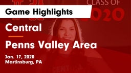 Central  vs Penns Valley Area  Game Highlights - Jan. 17, 2020