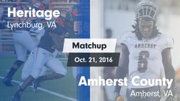 Matchup: Heritage vs. Amherst County  2016