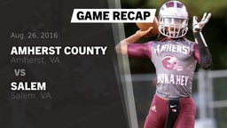 Recap: Amherst County  vs. Salem  2016