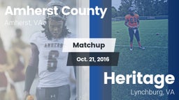 Matchup: Amherst County High vs. Heritage  2016