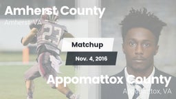 Matchup: Amherst County High vs. Appomattox County  2016
