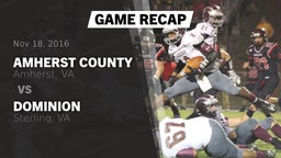 Recap: Amherst County  vs. Dominion  2016
