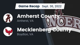 Recap: Amherst County  vs. Mecklenberg County  2022