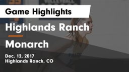 Highlands Ranch  vs Monarch  Game Highlights - Dec. 12, 2017