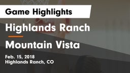 Highlands Ranch  vs Mountain Vista  Game Highlights - Feb. 15, 2018