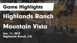 Highlands Ranch  vs Mountain Vista  Game Highlights - Jan. 11, 2019
