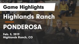 Highlands Ranch  vs PONDEROSA  Game Highlights - Feb. 5, 2019