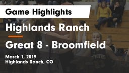 Highlands Ranch  vs Great 8 - Broomfield Game Highlights - March 1, 2019
