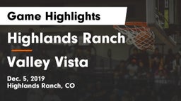 Highlands Ranch  vs Valley Vista  Game Highlights - Dec. 5, 2019