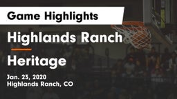 Highlands Ranch  vs Heritage  Game Highlights - Jan. 23, 2020