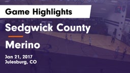 Sedgwick County  vs Merino Game Highlights - Jan 21, 2017