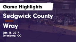 Sedgwick County  vs Wray  Game Highlights - Jan 15, 2017