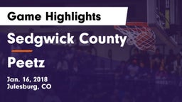 Sedgwick County  vs Peetz  Game Highlights - Jan. 16, 2018