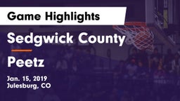 Sedgwick County  vs Peetz Game Highlights - Jan. 15, 2019