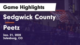 Sedgwick County  vs Peetz Game Highlights - Jan. 21, 2020