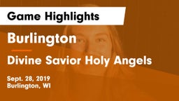 Burlington  vs Divine Savior Holy Angels Game Highlights - Sept. 28, 2019