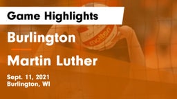Burlington  vs Martin Luther  Game Highlights - Sept. 11, 2021