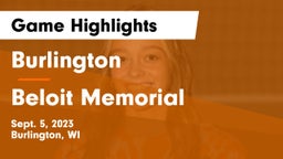 Burlington  vs Beloit Memorial  Game Highlights - Sept. 5, 2023