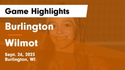 Burlington  vs Wilmot  Game Highlights - Sept. 26, 2023