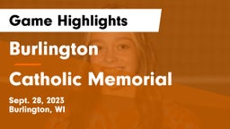 Burlington  vs Catholic Memorial Game Highlights - Sept. 28, 2023