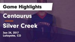 Centaurus  vs Silver Creek  Game Highlights - Jan 24, 2017