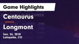 Centaurus  vs Longmont  Game Highlights - Jan. 26, 2018