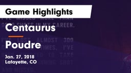 Centaurus  vs Poudre  Game Highlights - Jan. 27, 2018