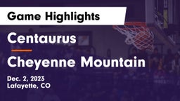 Centaurus  vs Cheyenne Mountain  Game Highlights - Dec. 2, 2023