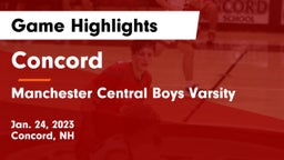 Concord  vs Manchester Central Boys Varsity Game Highlights - Jan. 24, 2023