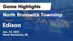 North Brunswick Township  vs Edison  Game Highlights - Jan. 22, 2022