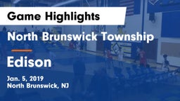 North Brunswick Township  vs Edison  Game Highlights - Jan. 5, 2019