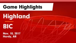 Highland  vs BIC Game Highlights - Nov. 10, 2017