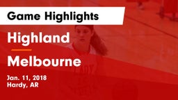 Highland  vs Melbourne  Game Highlights - Jan. 11, 2018