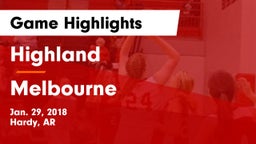 Highland  vs Melbourne  Game Highlights - Jan. 29, 2018
