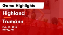 Highland  vs Trumann Game Highlights - Feb. 13, 2018