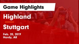 Highland  vs Stuttgart  Game Highlights - Feb. 20, 2019