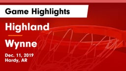 Highland  vs Wynne  Game Highlights - Dec. 11, 2019