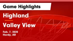 Highland  vs Valley View  Game Highlights - Feb. 7, 2020