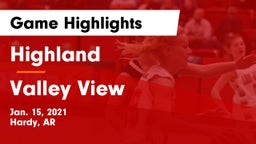 Highland  vs Valley View  Game Highlights - Jan. 15, 2021