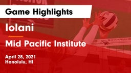 Iolani  vs Mid Pacific Institute Game Highlights - April 28, 2021