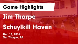 Jim Thorpe  vs Schuylkill Haven Game Highlights - Dec 13, 2016